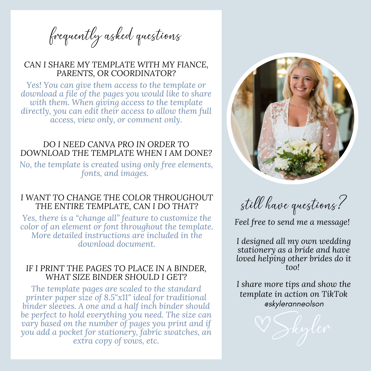 Ultimate Wedding Planning Binder Template- Light Blue Floral
