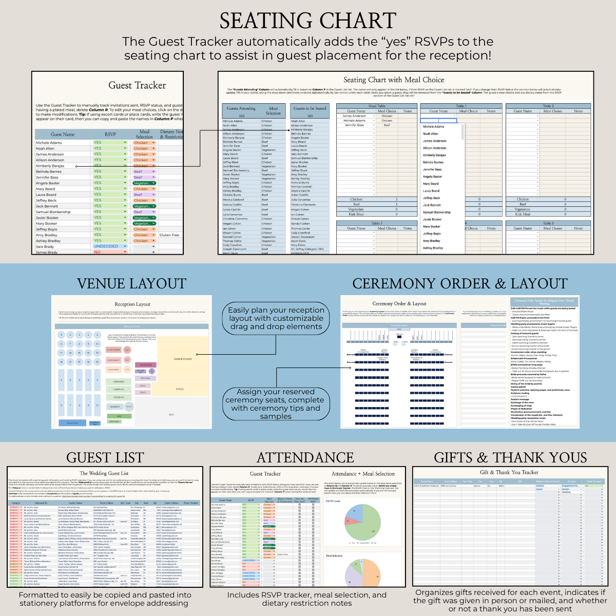 Ultimate Wedding Planning Spreadsheet-Blue