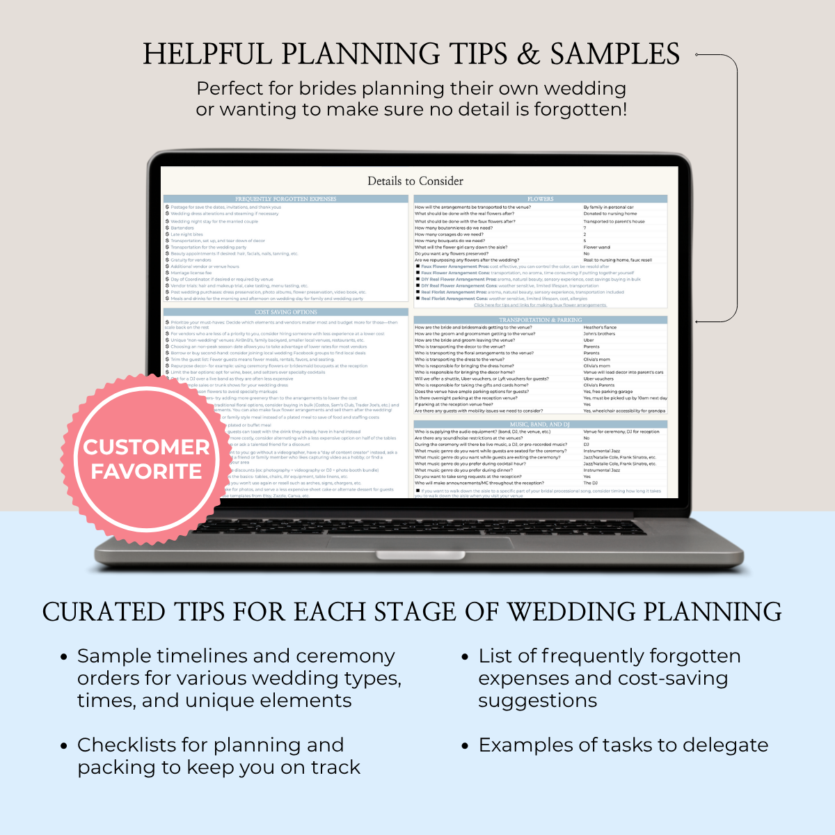 Ultimate Wedding Planning Spreadsheet-Blue