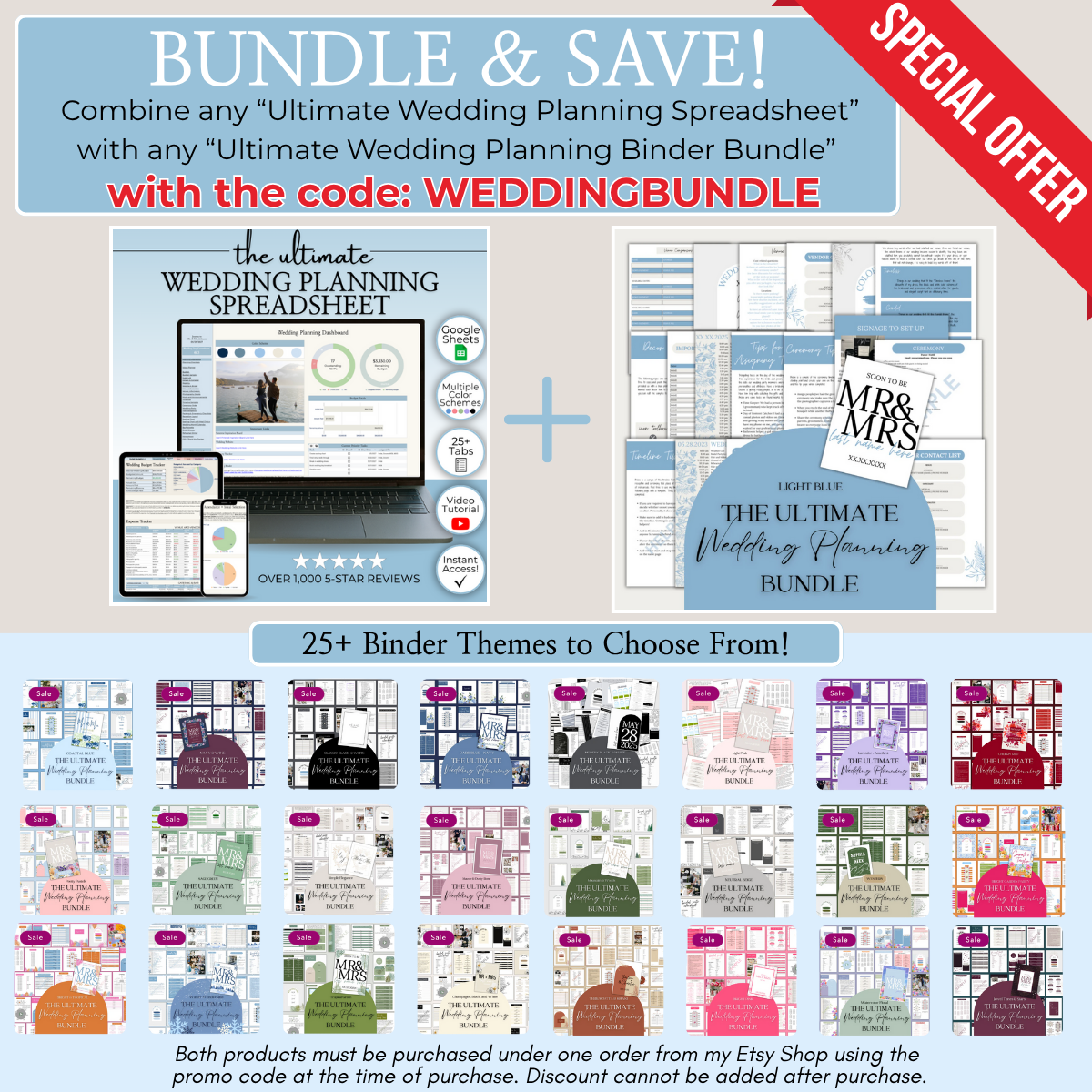 Ultimate Wedding Planning Spreadsheet-Blue