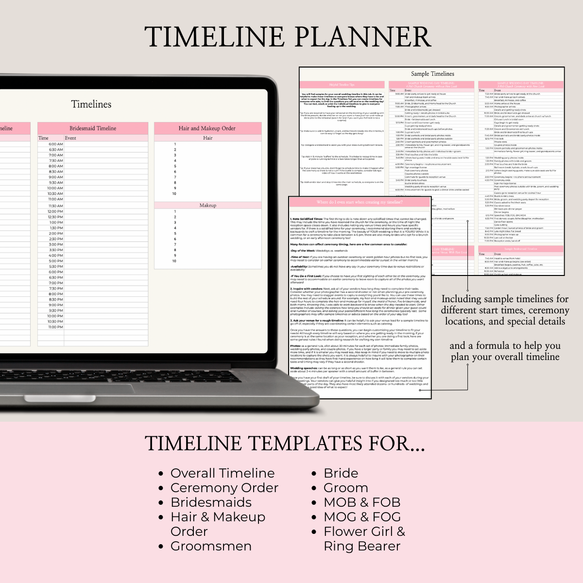Ultimate Wedding Planning Spreadsheet-Pink