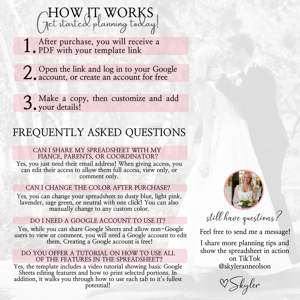 Ultimate Wedding Planning Spreadsheet-Pink