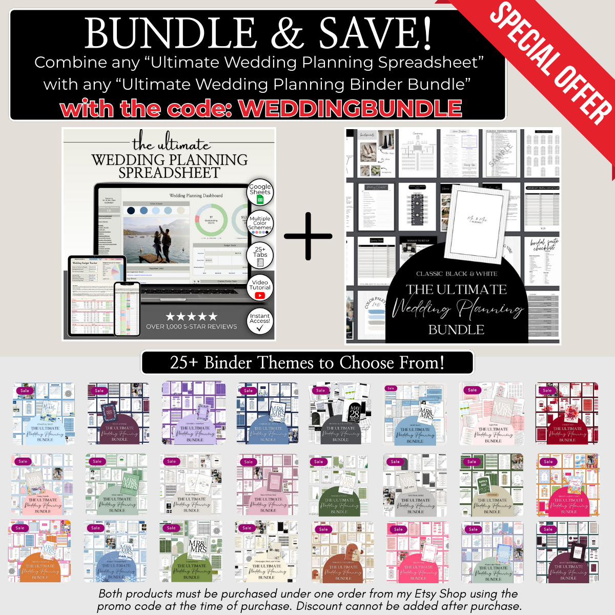 Ultimate Wedding Planning Binder Template- Classic Black and White
