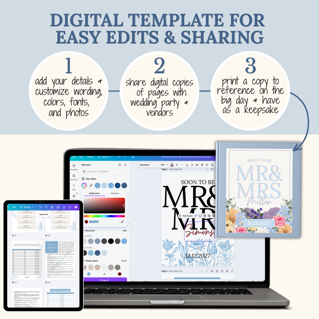 Ultimate Wedding Planning Binder Template- Pretty Pastels | Garden Party