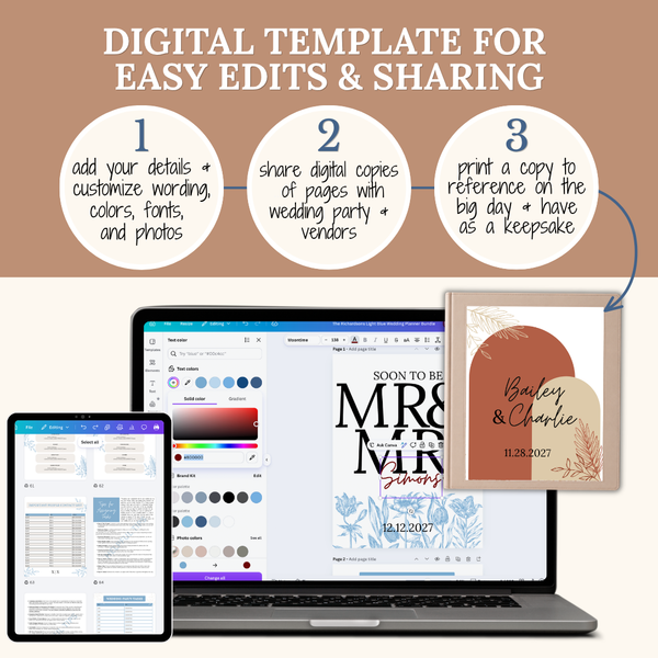Ultimate Wedding Planning Binder Template- Terracotta and Khaki