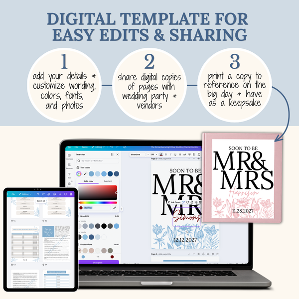 Ultimate Wedding Planning Binder Template- Light Pink Floral