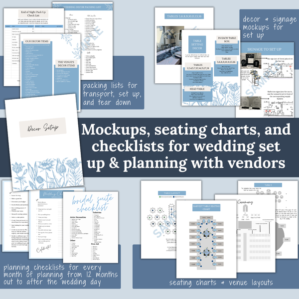 Ultimate Wedding Planning Binder Template- Light Blue Floral