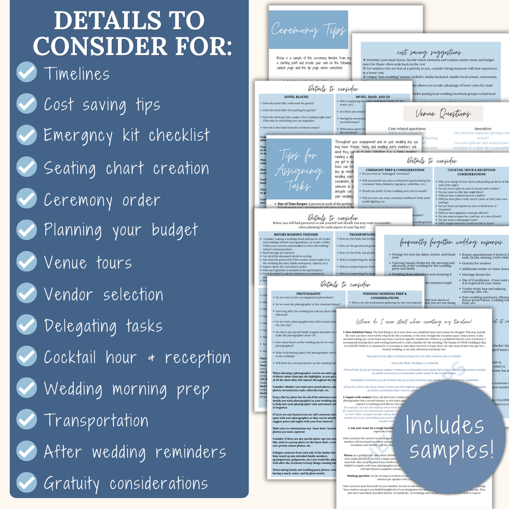 Ultimate Wedding Planning Binder Template- Light Blue Floral