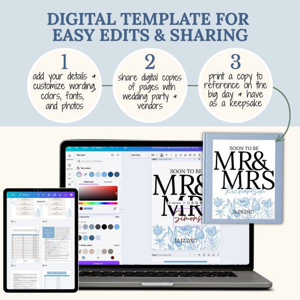 Ultimate Wedding Planning Binder Template- Sage Green Floral