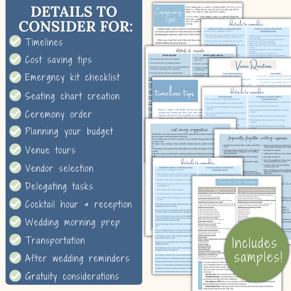 Ultimate Wedding Planning Binder Template- Hydrangeas & Stripes (Coastal Blue)