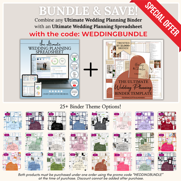 Ultimate Wedding Planning Binder Template- Terracotta and Khaki