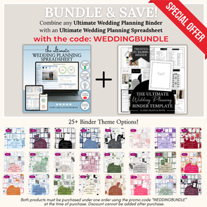 Ultimate Wedding Planning Binder Template- Classic Black and White