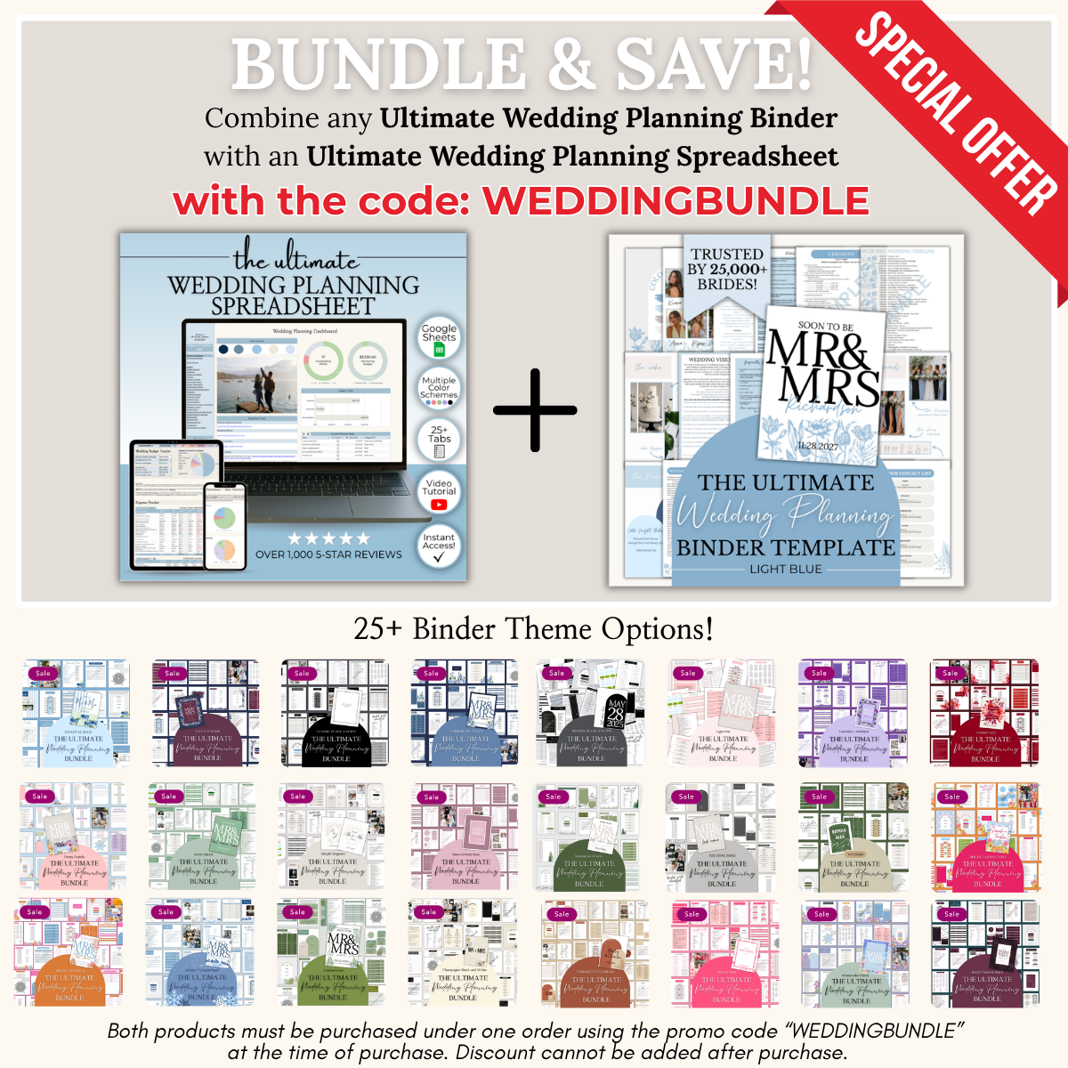 Ultimate Wedding Planning Binder Template- Modern Black and White