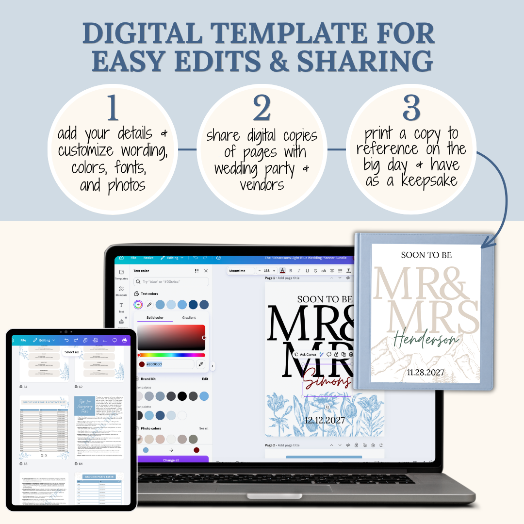 The Ultimate Wedding Planning Binder Template- Green Mountain and Woods Theme