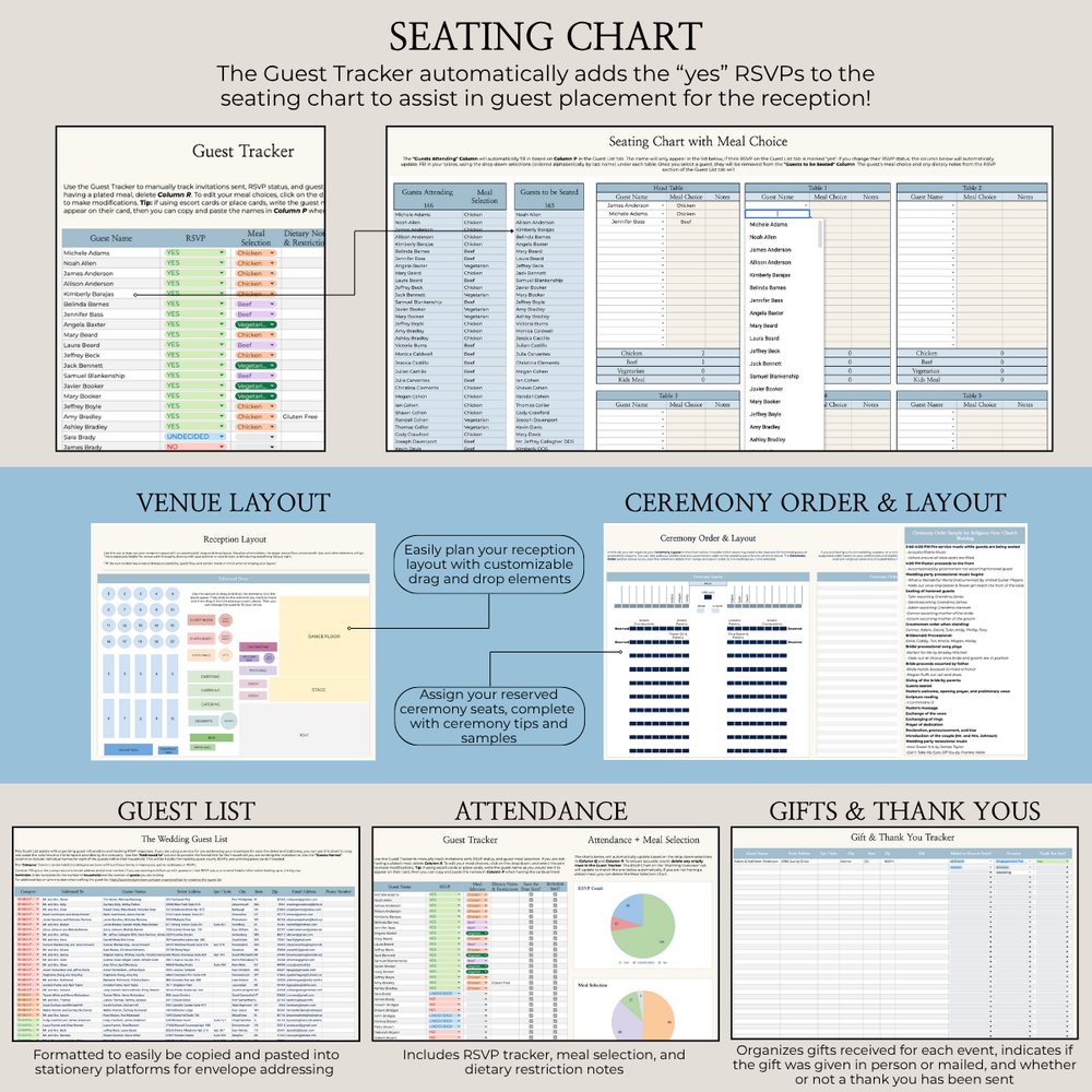 Ultimate Wedding Planning Spreadsheet-Blue