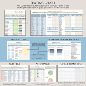 Ultimate Wedding Planning Spreadsheet-Blue