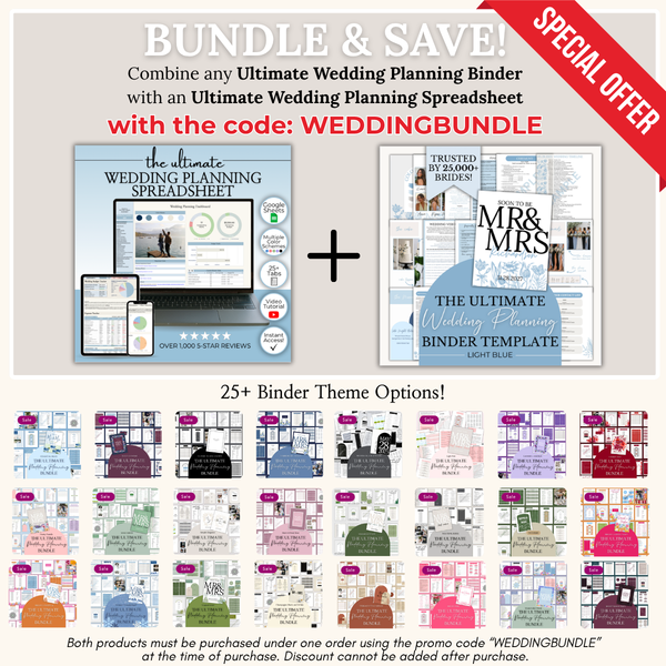 Ultimate Wedding Planning Binder Template- Light Blue Floral