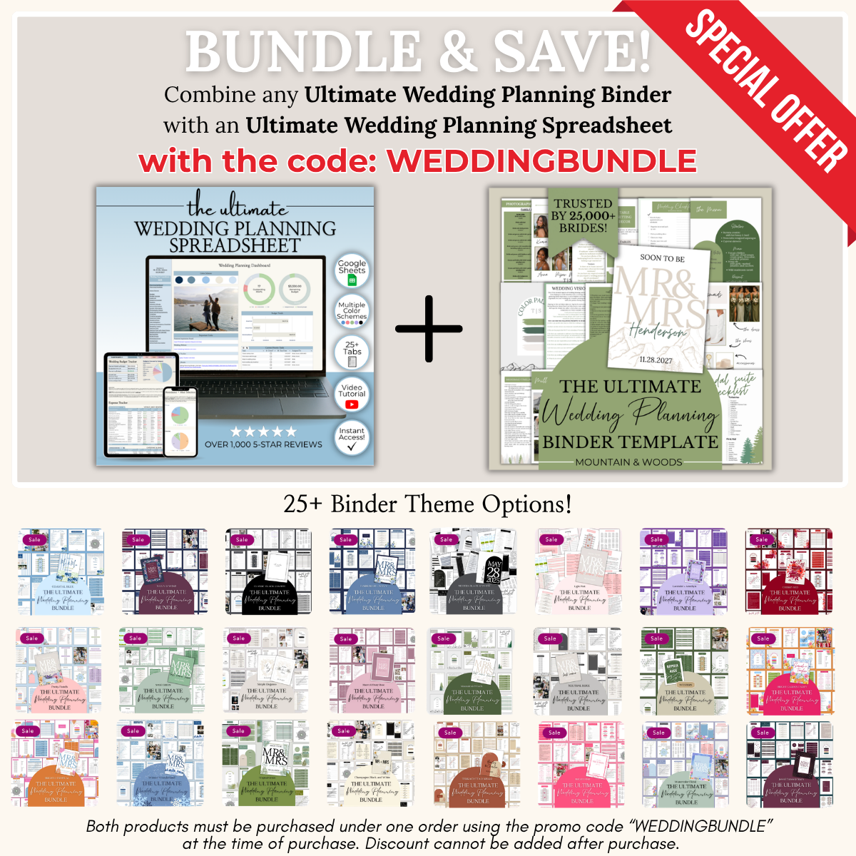 The Ultimate Wedding Planning Binder Template- Green Mountain and Woods Theme