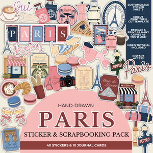 Paris Sticker & Scrapbooking Pack | Digital Download