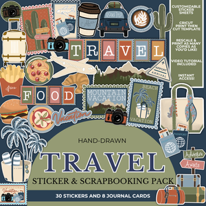 General Travel Sticker & Scrapbooking Pack | Digital Download