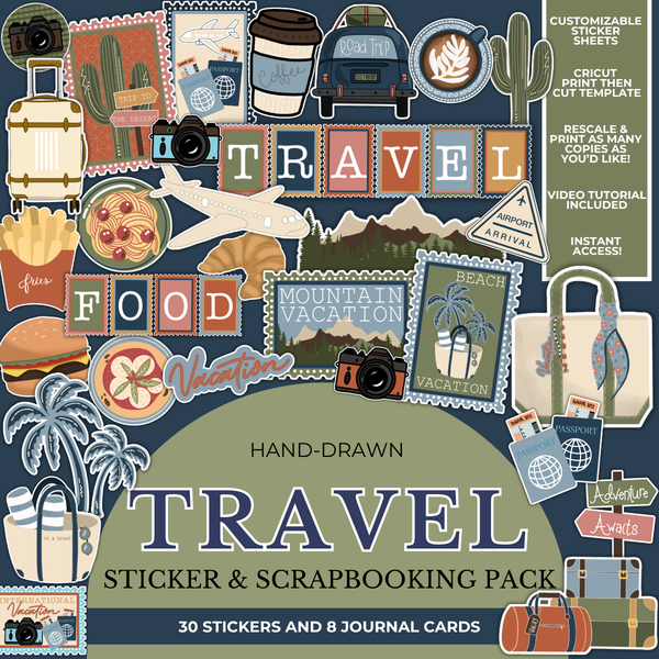 General Travel Sticker & Scrapbooking Pack | Digital Download