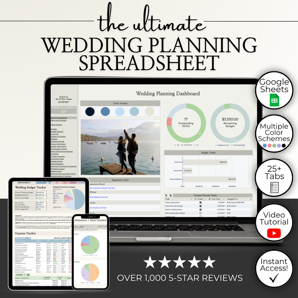 Ultimate Wedding Planning Spreadsheet-Neutral