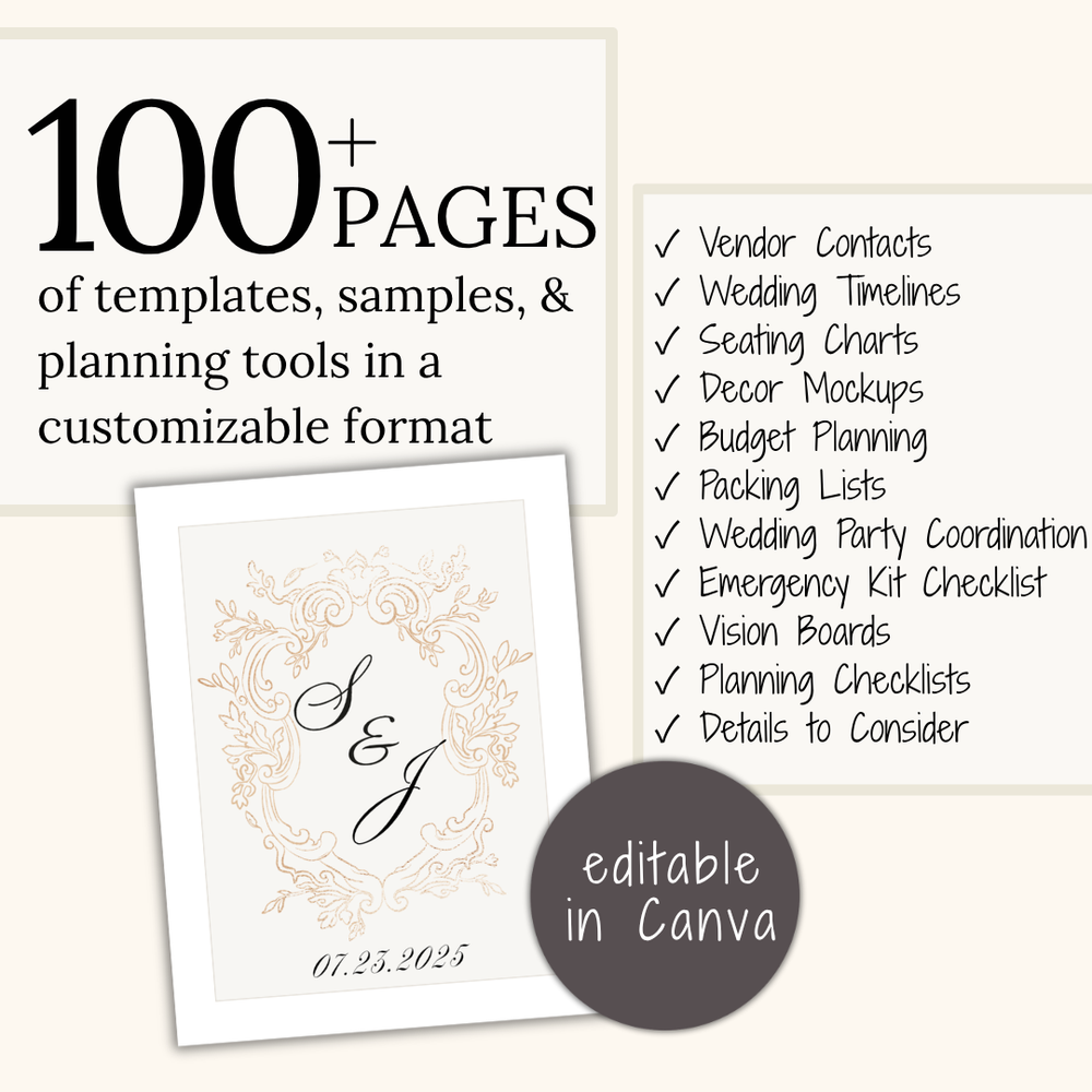Ultimate Wedding Planning Binder Template- Elegant Neutral