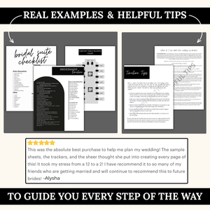 Ultimate Wedding Planning Binder Template- Modern Black and White