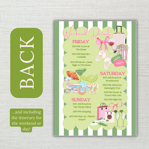 Margs and Matrimony Bachelorette Invitation with Itinerary and Outfit Inspiration Templates