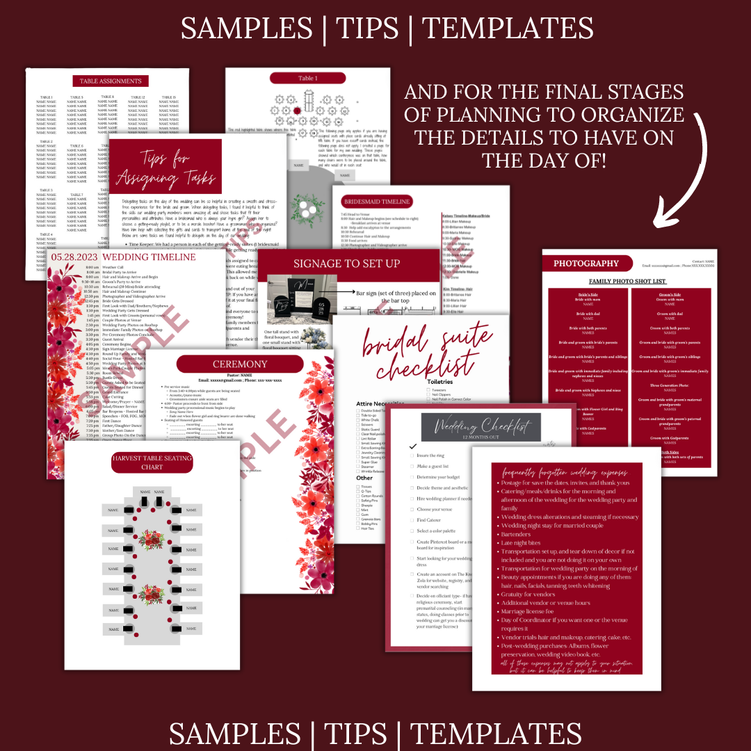 The Ultimate Wedding Planning Binder Template- Cherry Red Theme