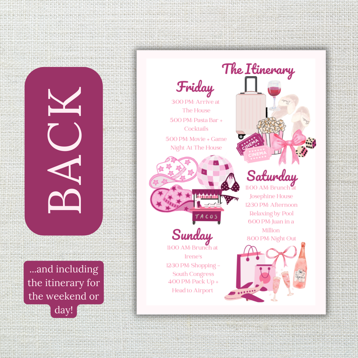 Let's Go Girls | Last Rodeo | Cowgirl  | Bachelorette Invitation with Itinerary and Outfit Inspiration Templates