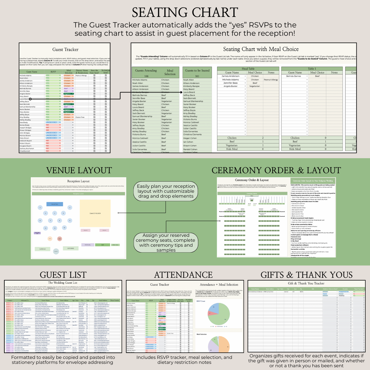 Ultimate Wedding Planning Spreadsheet-Green