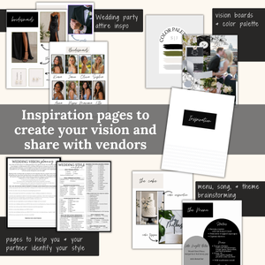 Ultimate Wedding Planning Binder Template- Modern Black and White