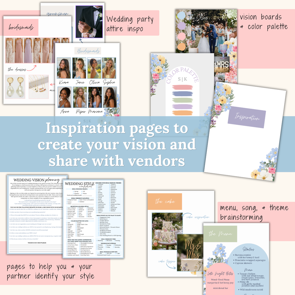 Ultimate Wedding Planning Binder Template- Pretty Pastels | Garden Party