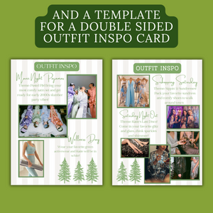 Camp Bachelorette Invitation- last trail before the veil- with Itinerary and Outfit Inspiration Templates