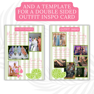 Margs and Matrimony Bachelorette Invitation with Itinerary and Outfit Inspiration Templates