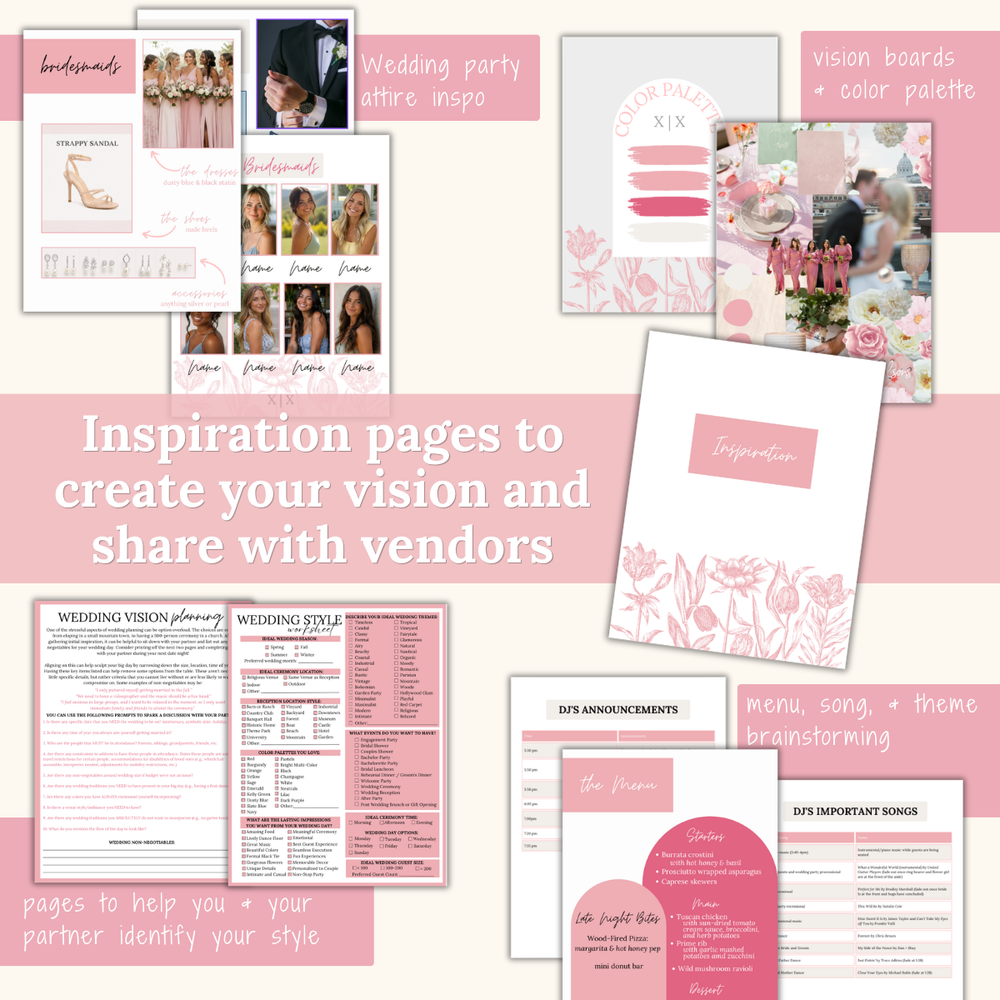 Ultimate Wedding Planning Binder Template- Light Pink Floral