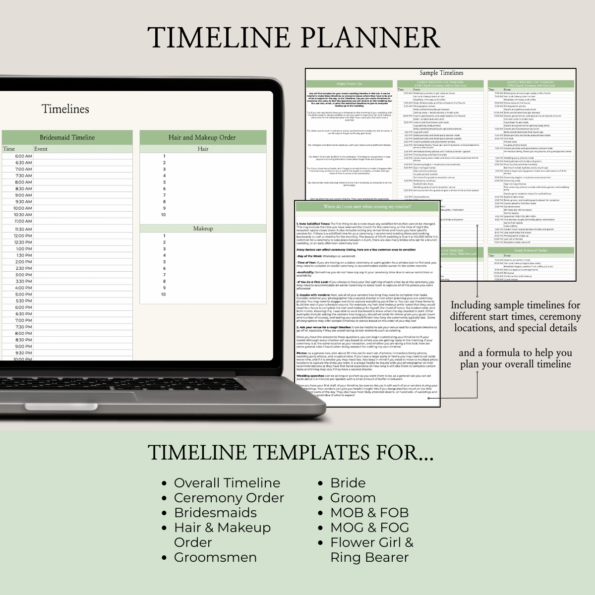 Ultimate Wedding Planning Spreadsheet-Green