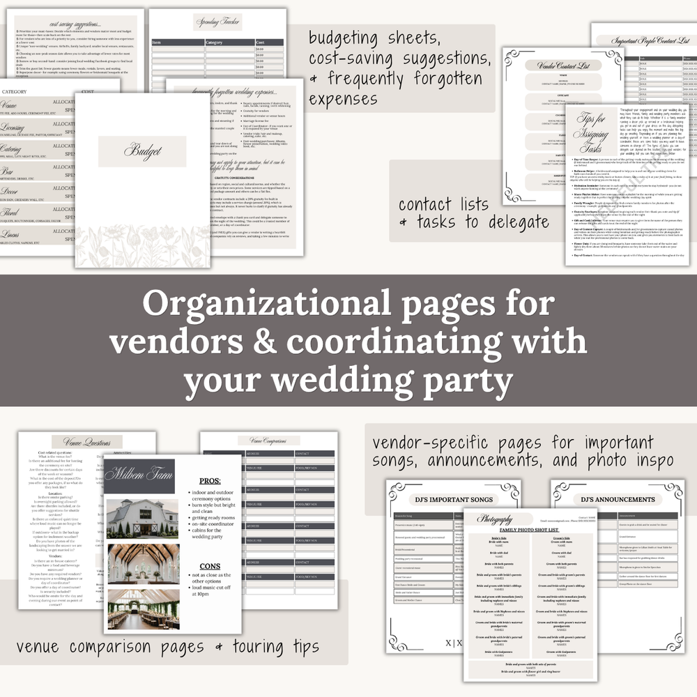 Ultimate Wedding Planning Binder Template- Elegant Neutral