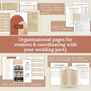 Ultimate Wedding Planning Binder Template- Terracotta and Khaki