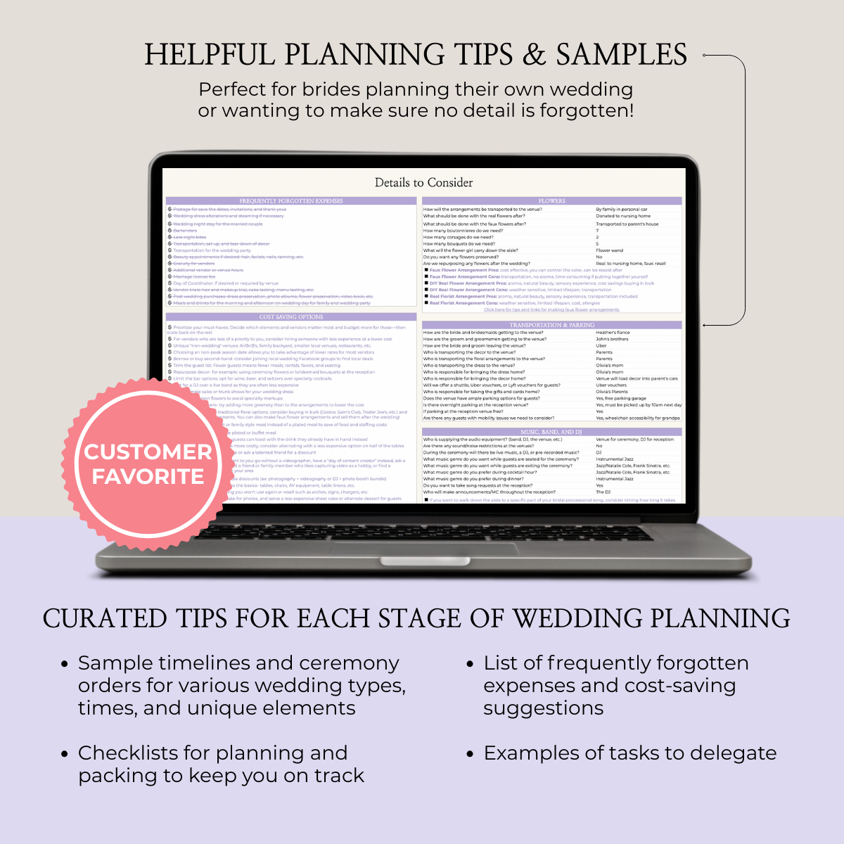 Ultimate Wedding Planning Spreadsheet-Purple