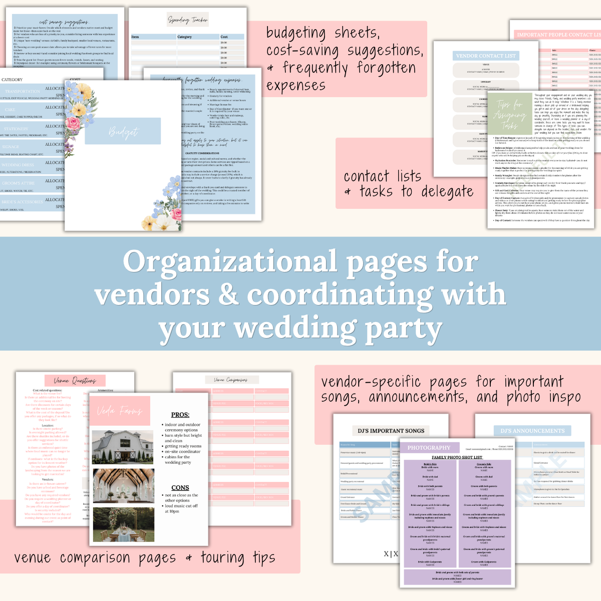 Ultimate Wedding Planning Binder Template- Pretty Pastels | Garden Party