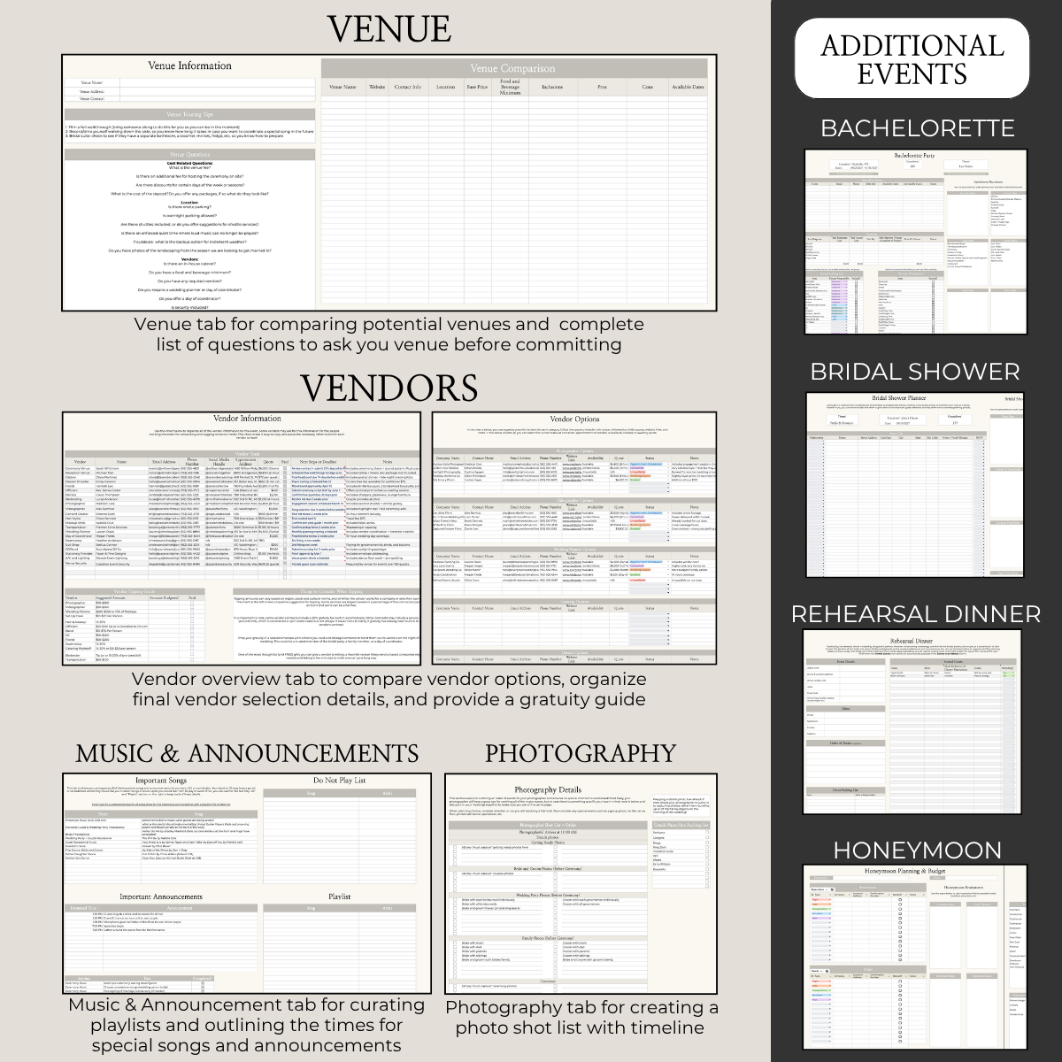 Ultimate Wedding Planning Spreadsheet-Neutral