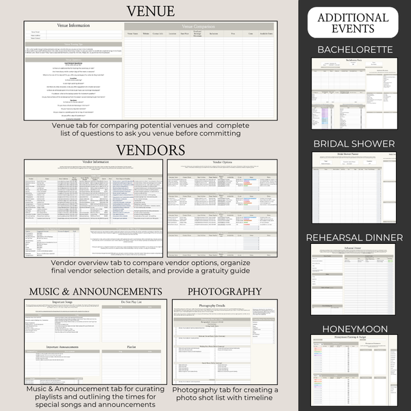Ultimate Wedding Planning Spreadsheet-Neutral