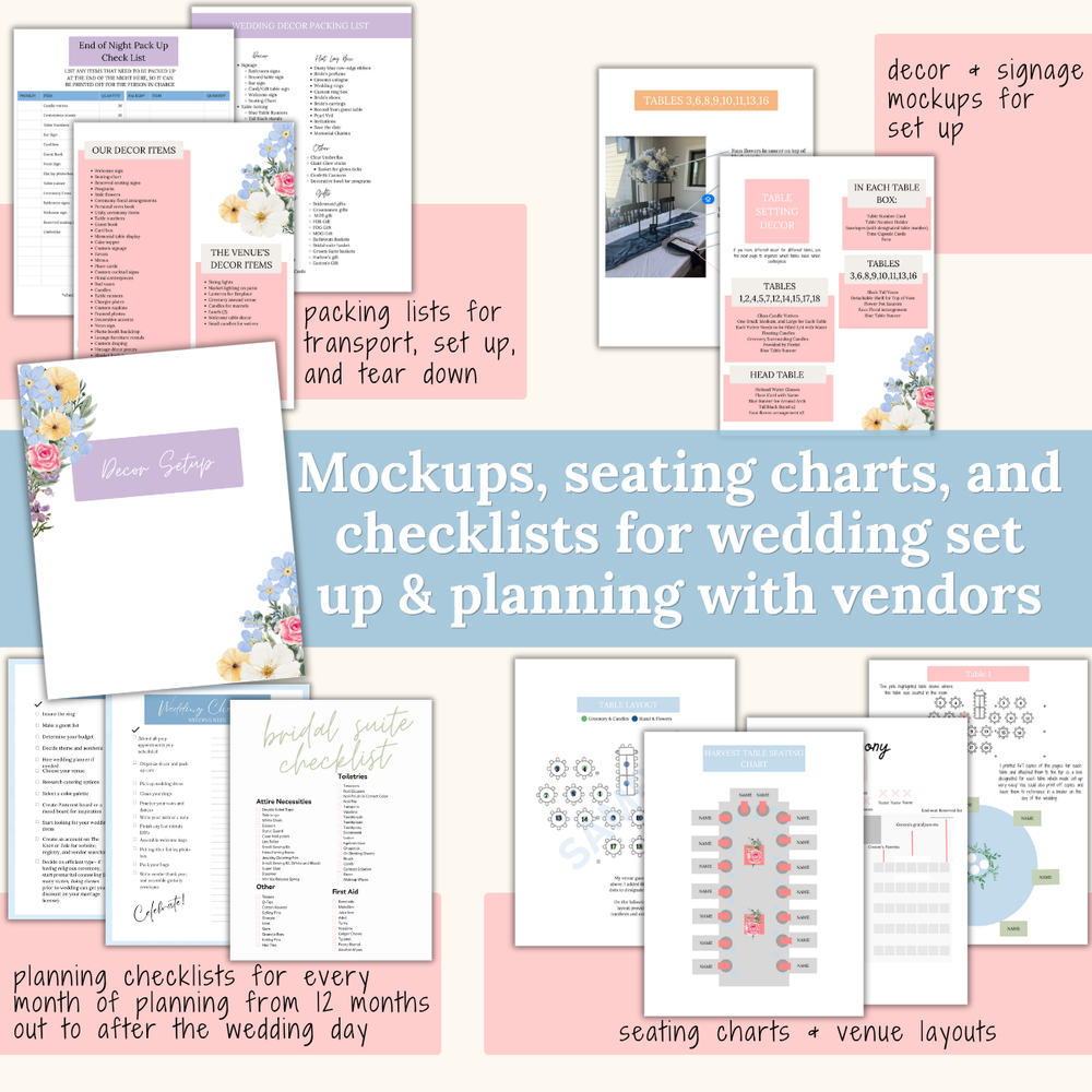 Ultimate Wedding Planning Binder Template- Pretty Pastels | Garden Party