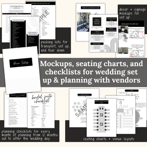 Ultimate Wedding Planning Binder Template- Modern Black and White