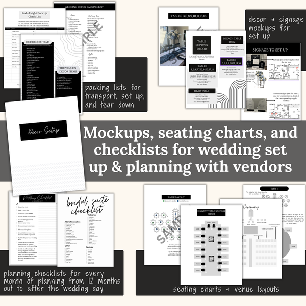 Ultimate Wedding Planning Binder Template- Modern Black and White