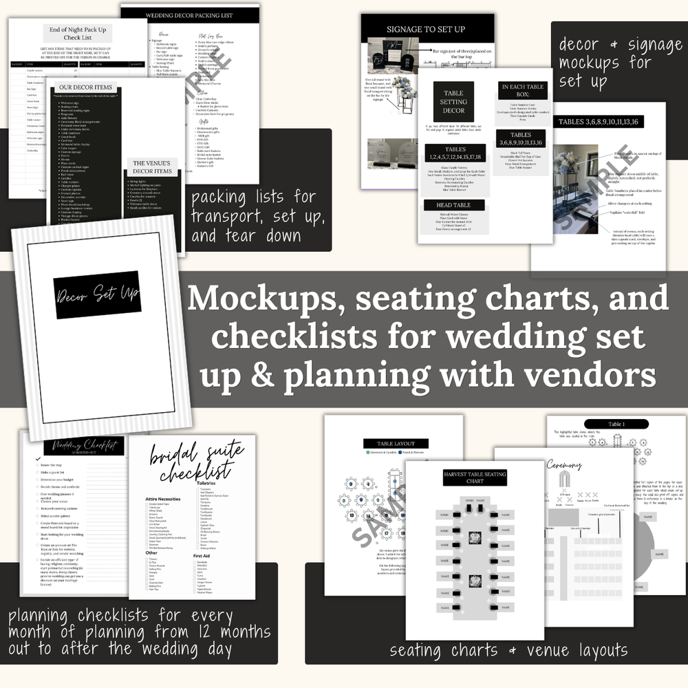 Ultimate Wedding Planning Binder Template- Classic Black and White