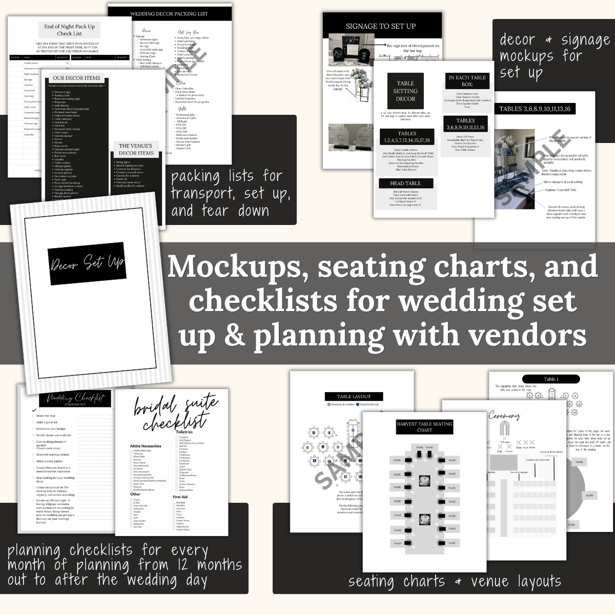 Ultimate Wedding Planning Binder Template- Classic Black and White