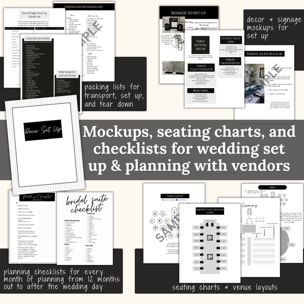 Ultimate Wedding Planning Binder Template- Classic Black and White
